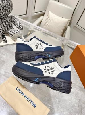 wholesale quality men's louis vuitton trainer navy blue white